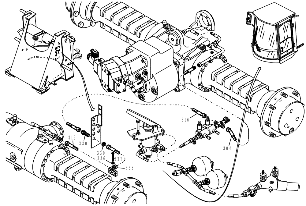 Схема запчастей Case 321D - (20.540[004]) - HYDRAULIC SYSTEM BRAKE CHARGING FAST GEAR (OPTION) (S/N 591052-UP) No Description