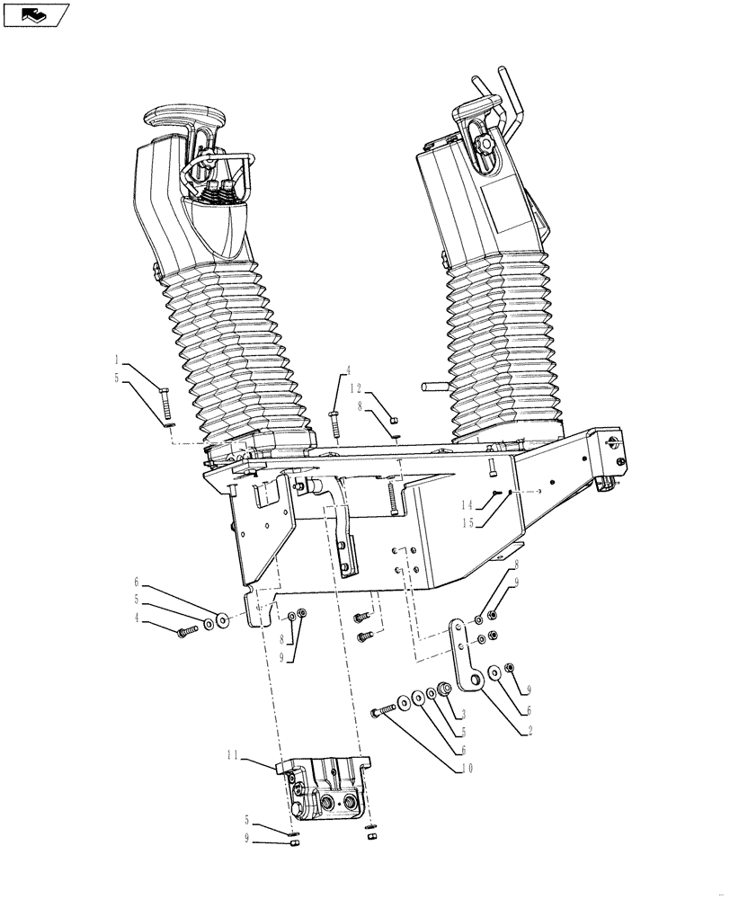 Схема запчастей Case 580SN WT - (35.726.09[02]) - CONTROL, TOWER STRUCTURE (35) - HYDRAULIC SYSTEMS