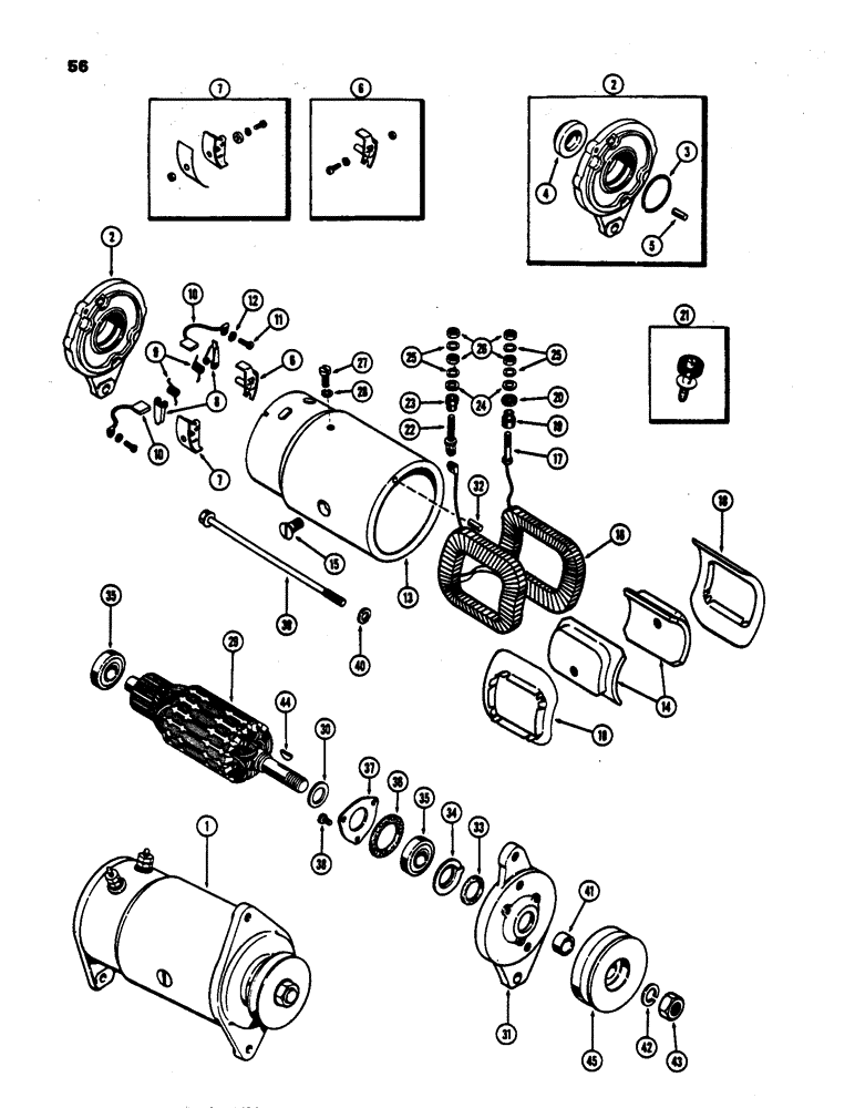 Схема запчастей Case 450 - (056) - D34009 GENERATOR, (188) DIESEL ENGINE, ENCLOSED TYPE (06) - ELECTRICAL SYSTEMS