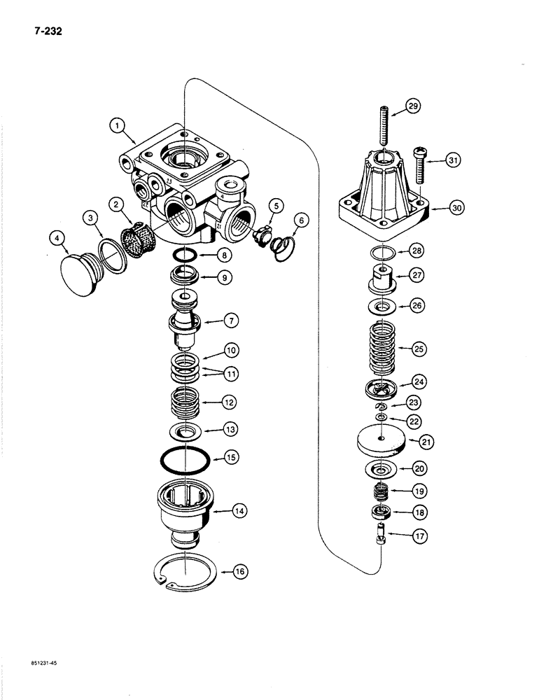 Схема запчастей Case 780C - (7-232) - BRAKE SYSTEM, L112032 UNLOADING VALVE (07) - BRAKES