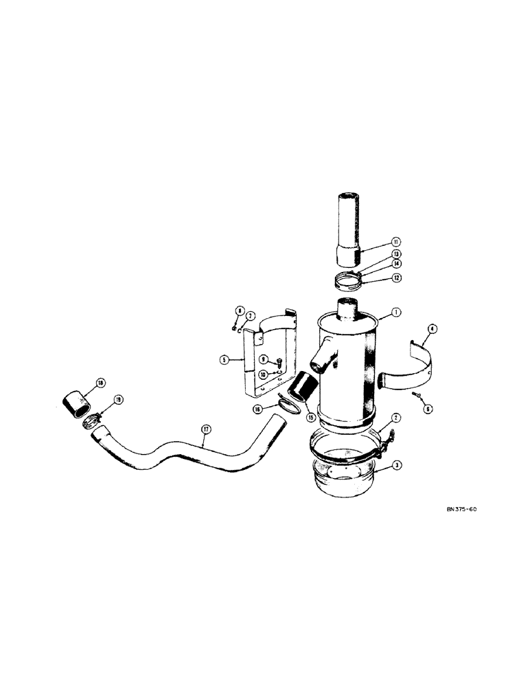 Схема запчастей Case 320B - (048[A]) - AIR CLEANER - DIESEL 