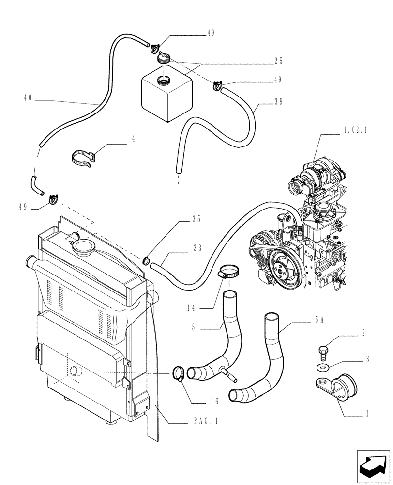 Схема запчастей Case TX842 - (1.17.0[04]) - ENGINE COOLING - VERSION (03-04) (10) - ENGINE