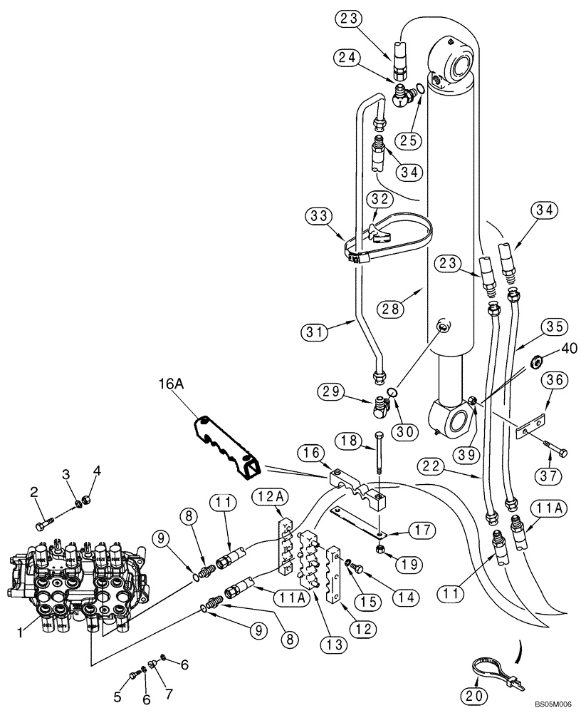 Схема запчастей Case 590SM - (08-10) - HYDRAULICS - CYLINDER, BACKHOE BOOM (08) - HYDRAULICS