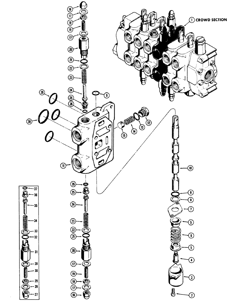 Схема запчастей Case 480CK - (72) - D36813 BACKHOE CROWD SECTION (35) - HYDRAULIC SYSTEMS