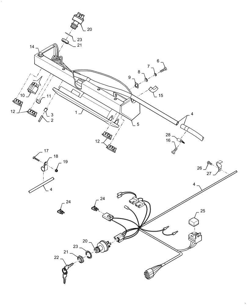 Схема запчастей Case 1845C - (04-06B) - HARNESS - INSTRUMENT CLUSTER, JAF0277353 - (04) - ELECTRICAL SYSTEMS