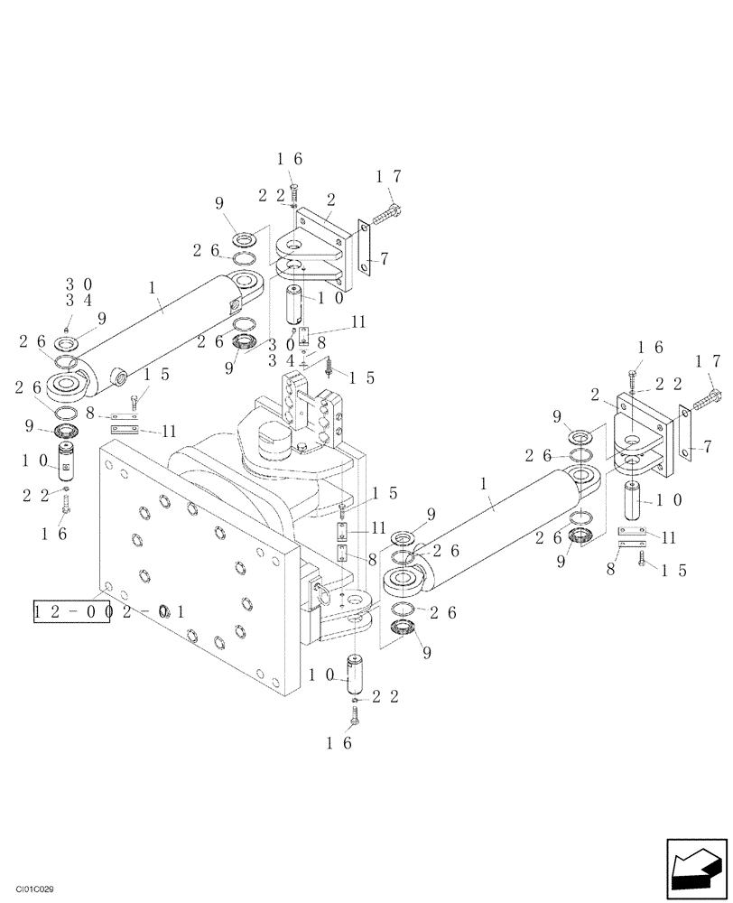 Схема запчастей Case SV212 - (06-004-00[01]) - STEERING CYLINDER - IF USED (05) - STEERING