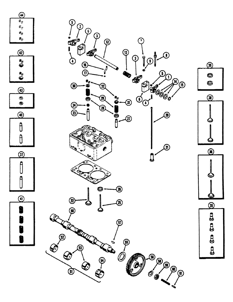 Схема запчастей Case 680CK - (018) - VALVE MECHANISM AND CAMSHAFT, (267) DIESEL ENGINE (10) - ENGINE