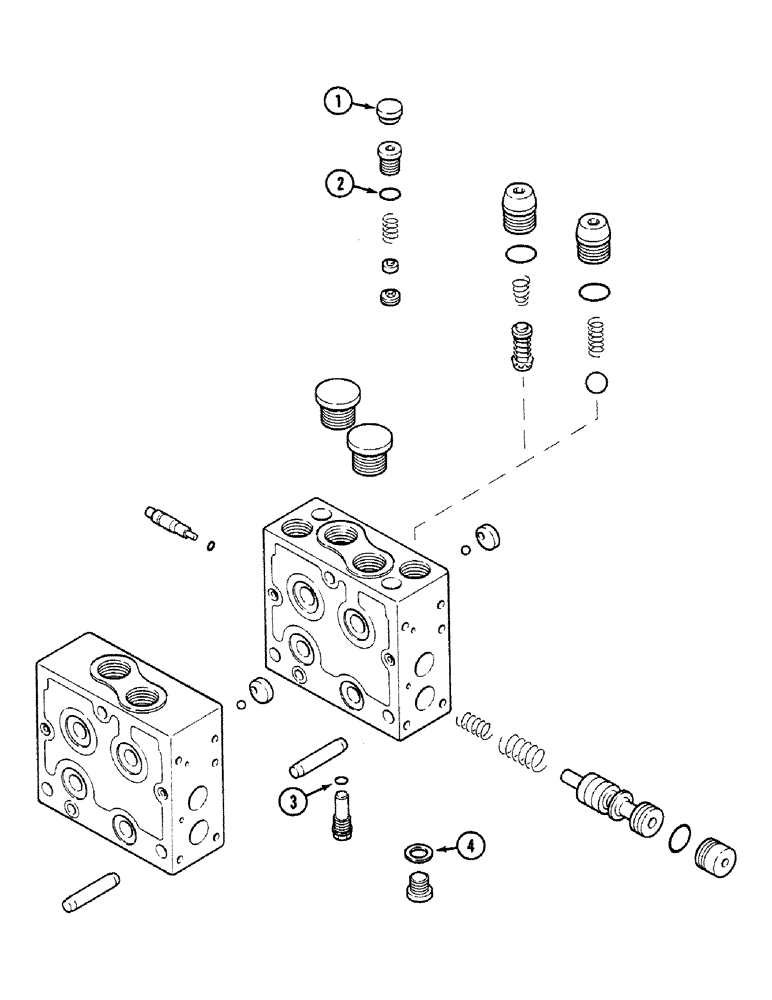 Схема запчастей Case 580SK - (8-256) - VALVE ASSEMBLY BASIC MODULE (PVG32), PRESTIGE VERSION (08) - HYDRAULICS