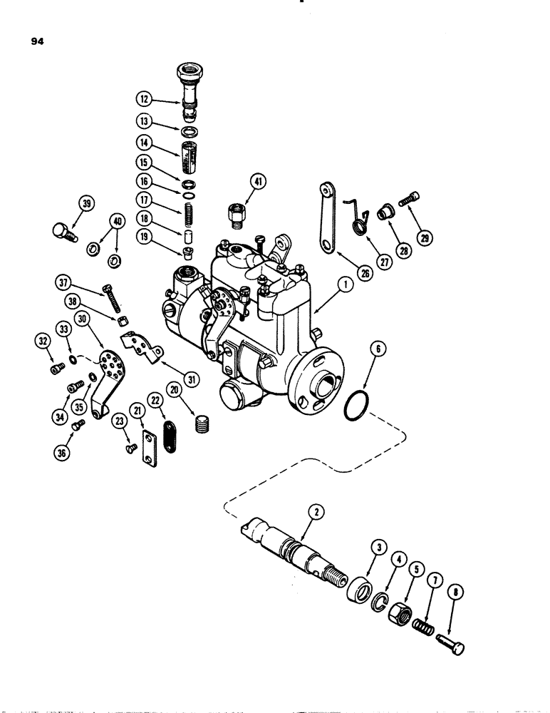 Схема запчастей Case 1845 - (094) - A135874 INJECTION PUMP, (188) DIESEL ENGINE (10) - ENGINE