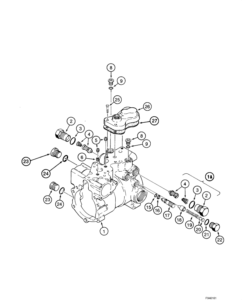 Схема запчастей Case 1840 - (06-08C) - TANDEM PUMP ASSEMBLY, REAR DRIVE PUMP, JAF0119226 - JAF0343518 (06) - POWER TRAIN