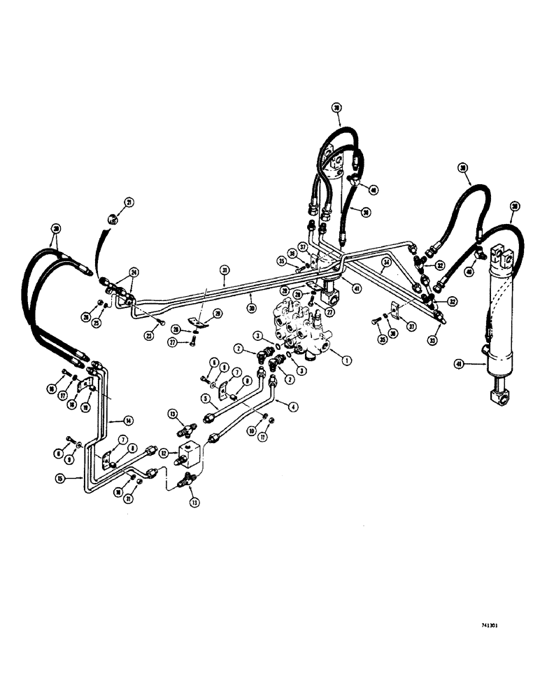 Схема запчастей Case 1700-SERIES - (157C) - LOADER BUCKET HYDRAULICS, USED TRACTOR SERIAL NO. 9824716 AND AFTER (35) - HYDRAULIC SYSTEMS