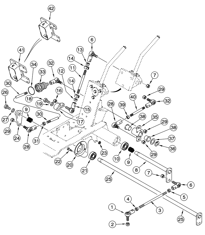 Схема запчастей Case 75XT - (09-19) - LINKAGE - LOADER AND GROUND DRIVE (09) - CHASSIS