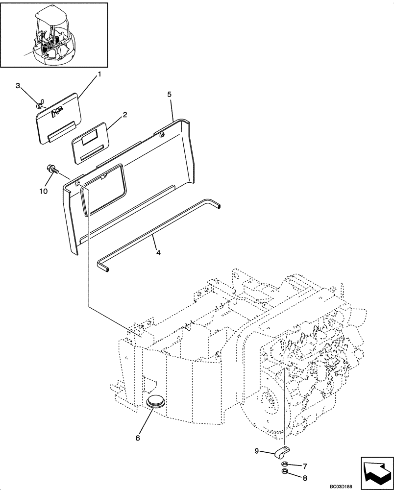 Схема запчастей Case CX31 - (09-44[00]) - HEATER SUPPORTS - CANOPY (09) - CHASSIS/ATTACHMENTS