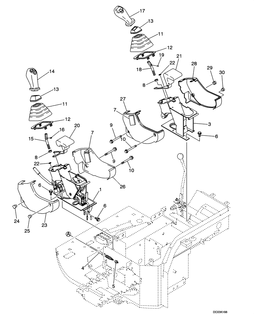 Схема запчастей Case CX47 - (09-23[00]) - CONTROLS - OPERATORS COMPARTMENT (09) - CHASSIS/ATTACHMENTS