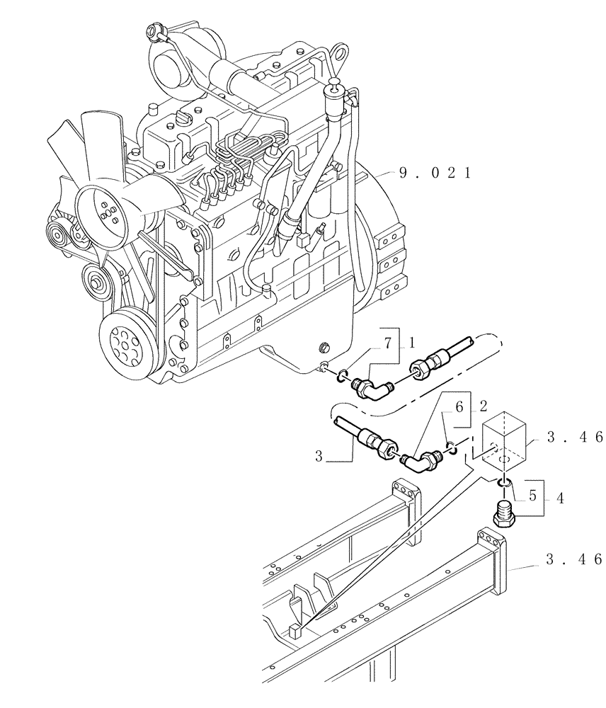 Схема запчастей Case 1850K LT - (0.505[02]) - ENGINE - RELATED PARTS (01) - ENGINE