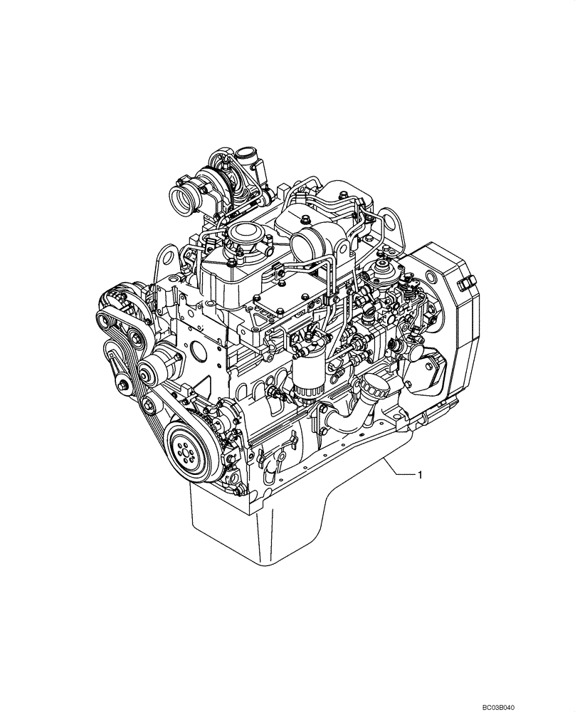 Схема запчастей Case 521D - (0.021[01]) - ENGINE (02) - ENGINE