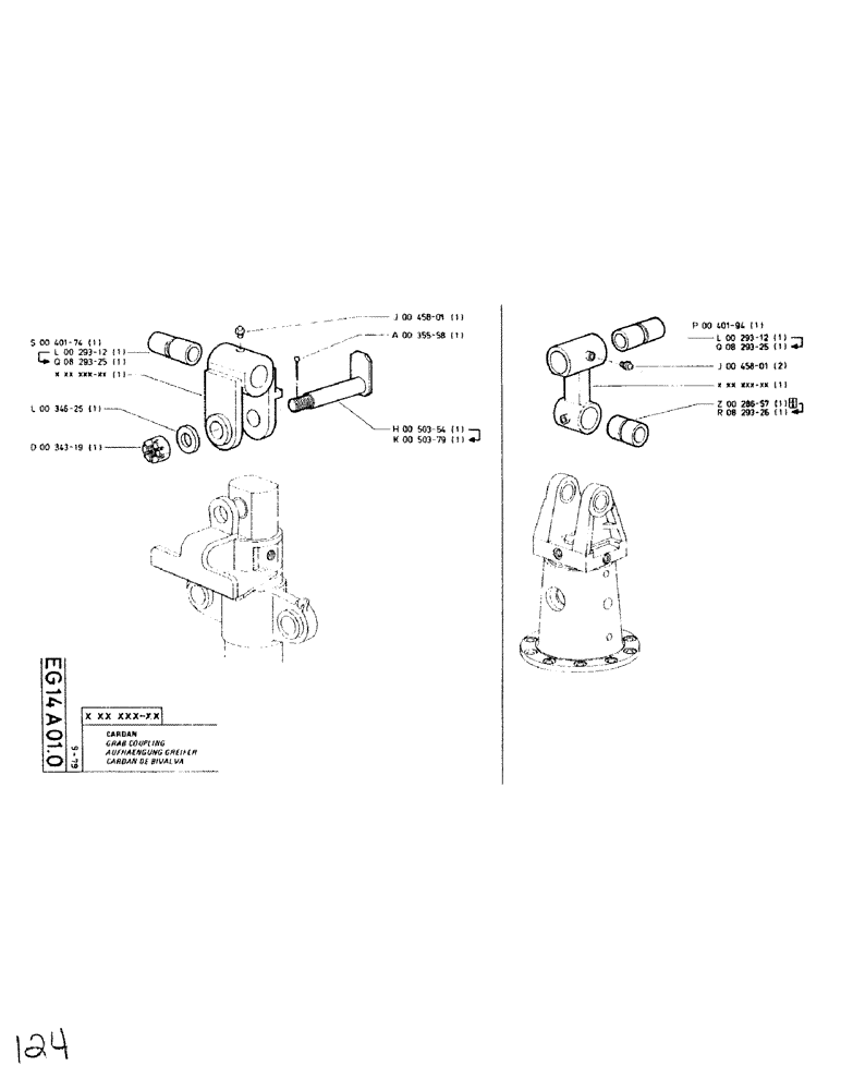 Схема запчастей Case SC150L - (124) - GRAB COUPLING 