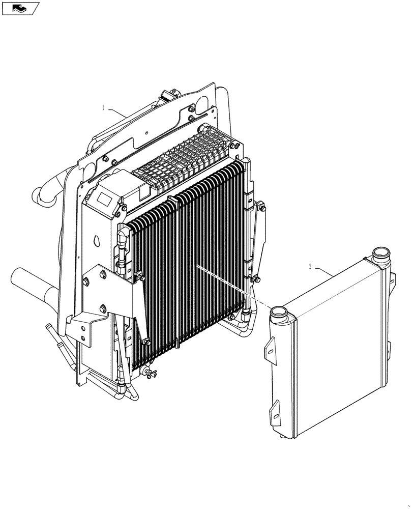 Схема запчастей Case 588H - (10.408.01) - AIR COOLER ASSEMBLY AND OIL COOLER ASSEMBLY (10) - ENGINE