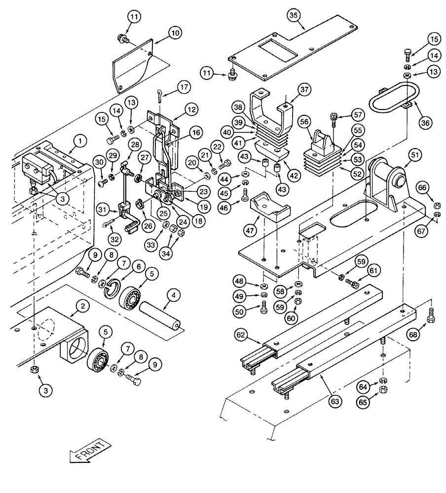 Схема запчастей Case 9040 - (9-32) - LEFT-HAND CONTROL CONSOLE AND LINKAGE, PLATFORM TO SLIDE RAILS (09) - CHASSIS