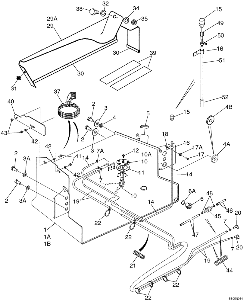 Схема запчастей Case 580SM - (03-01) - FUEL LINES, RESERVOIR (03) - FUEL SYSTEM