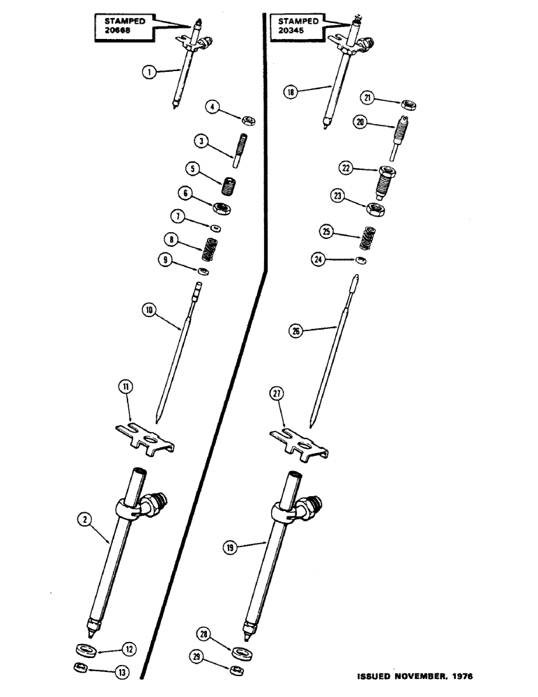 Схема запчастей Case 475 - (036) - A138322 INJECTION NOZZLE, (301B) DIESEL ENGINE, 1ST USED ENG. S/N 2577647 (10) - ENGINE