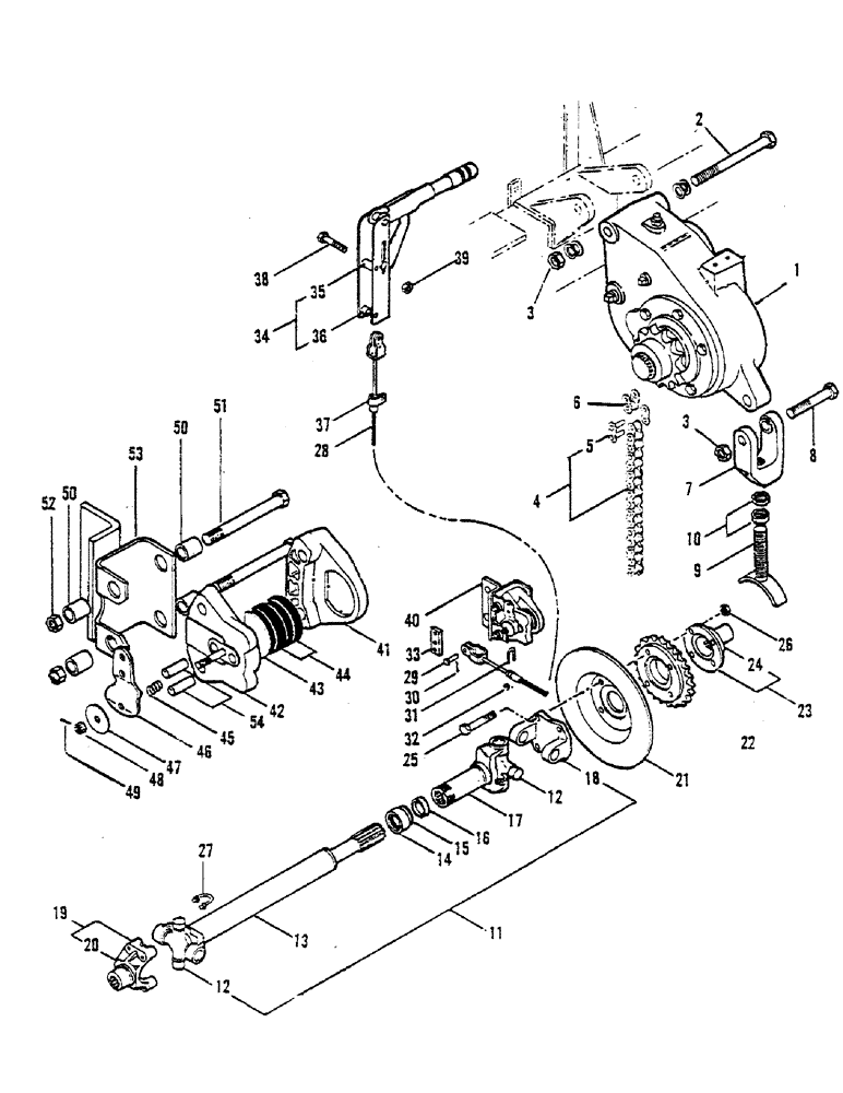 Схема запчастей Case 30 - (12) - DRIVE LINE, PARKING BRAKES 