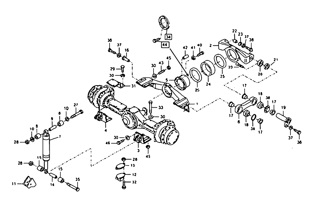 Схема запчастей Case 325 - (2.357[03]) - FRONT SUSPENSION (87518996) (11) - AXLES/WHEELS