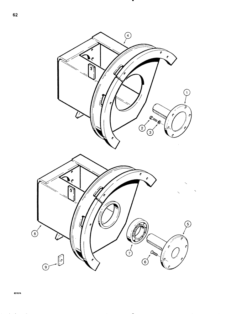 Схема запчастей Case SD100 - (062) - PROPULSION PUMP MOUNTING ADAPTER SHAFT, 40+4 DEUTZ ENGINE MODEL (29) - HYDROSTATIC DRIVE