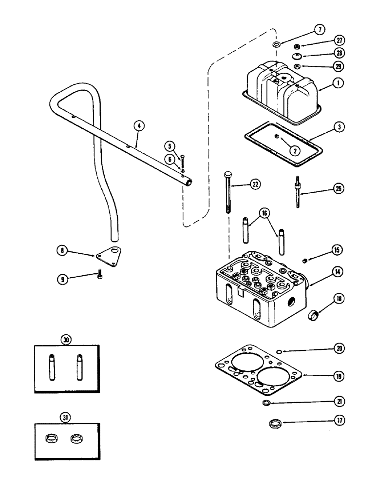 Схема запчастей Case W8B - (028) - CYLINDER HEAD AND COVER, (377) SPARK IGNITION ENGINE (01) - ENGINE