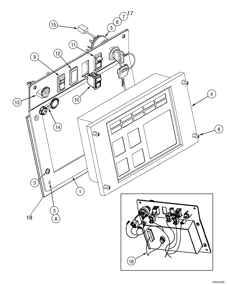 Схема запчастей Case 550H-IND - (04-04) - INSTRUMENT PANEL (04) - ELECTRICAL SYSTEMS