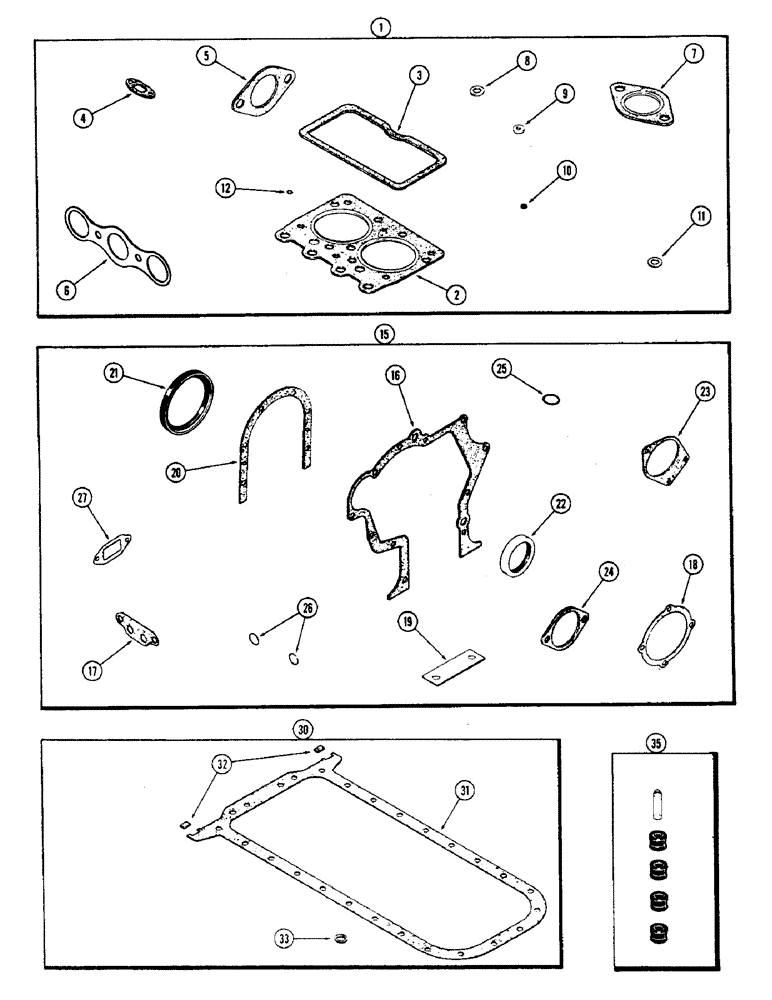 Схема запчастей Case W7E - (048) - ENGINE GASKET KITS, (301B) SPARK IGNITION ENGINE (02) - ENGINE