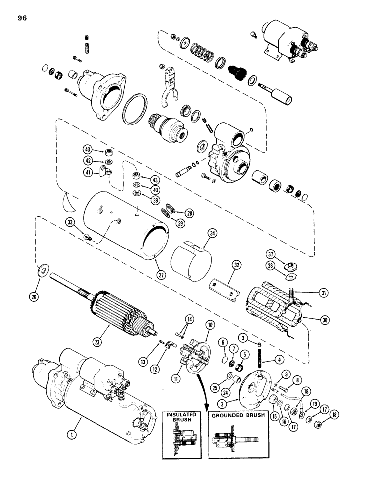 Схема запчастей Case 1150B - (096) - R26137 STARTER, DELCO-REMY NO. 1113998 (06) - ELECTRICAL SYSTEMS