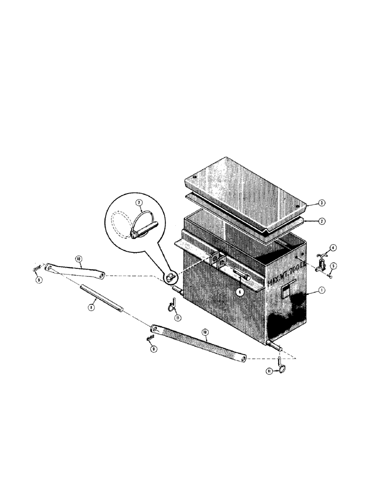 Схема запчастей Case 310 - (130[1]) - REAR WEIGHT BOX (WITH THREE POINT HITCH) (05) - UPPERSTRUCTURE CHASSIS