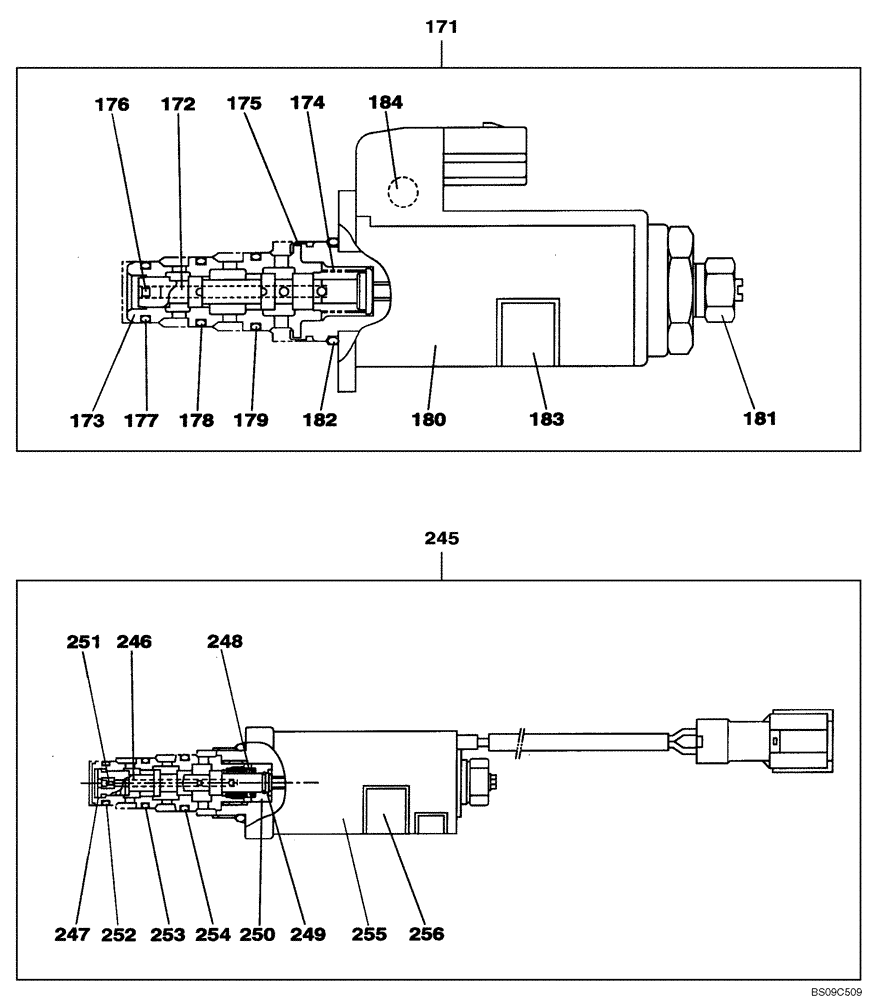 Схема запчастей Case CX130B - (08-04[05]) - HIGH PRESSURE PUMP - SOLENOID VALVE (OPTIONAL) (08) - HYDRAULICS