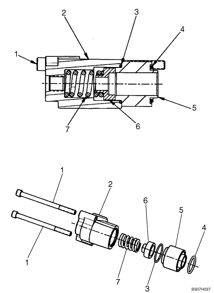 Схема запчастей Case 445CT - (08-26) - CONTROL VALVE - SPOOL END GROUP (08) - HYDRAULICS