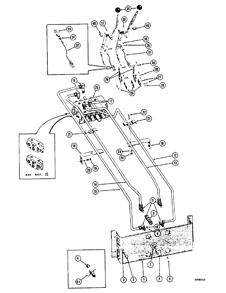 Схема запчастей Case 1000 - (252) - DUAL PULL BEHIND HYDRAULICS (07) - HYDRAULIC SYSTEM