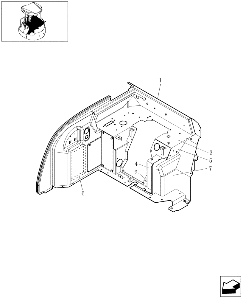 Схема запчастей Case CX27B - (1.070[06]) - CONTROL OPERATORS - STAND ASSY (01) - Section 1