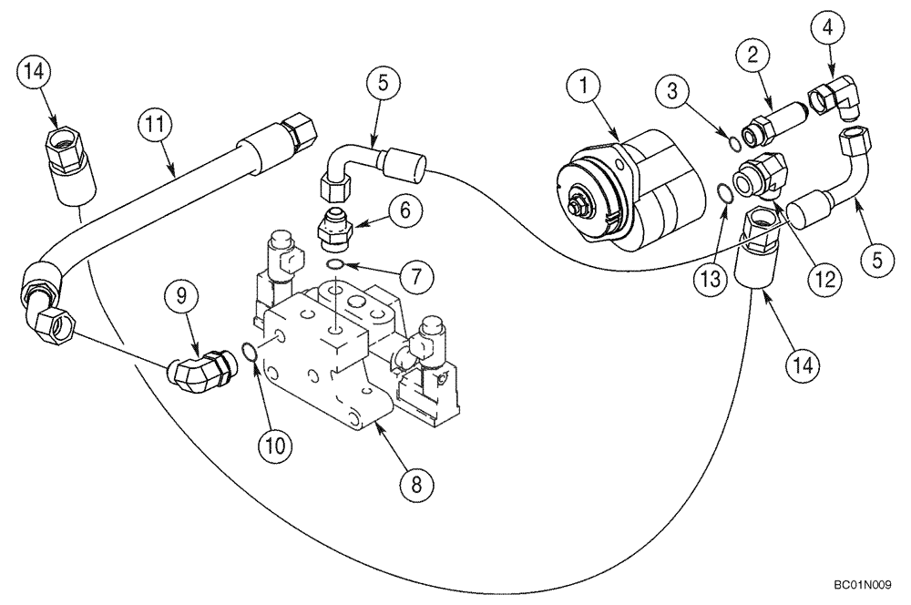 Схема запчастей Case 95XT - (08-16) - HYDRAULICS, ATTACHMENT - HIGH FLOW, GEAR (08) - HYDRAULICS