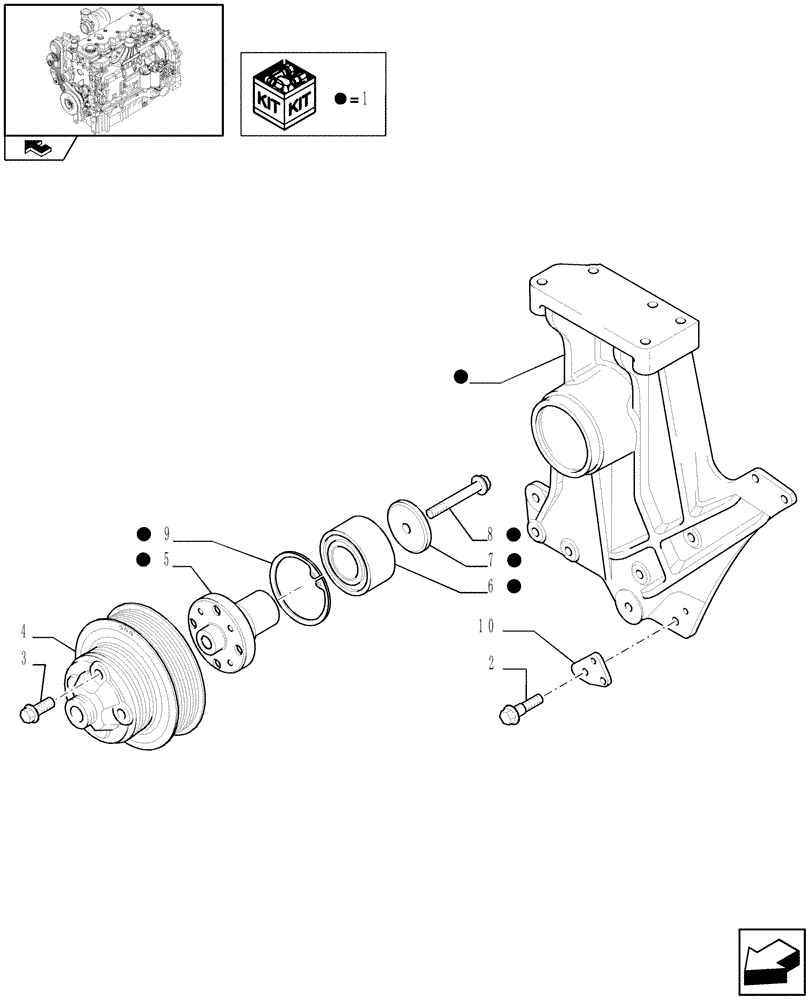 Схема запчастей Case F4DFE613J A004 - (10.414.01) - FAN DRIVE (10) - ENGINE