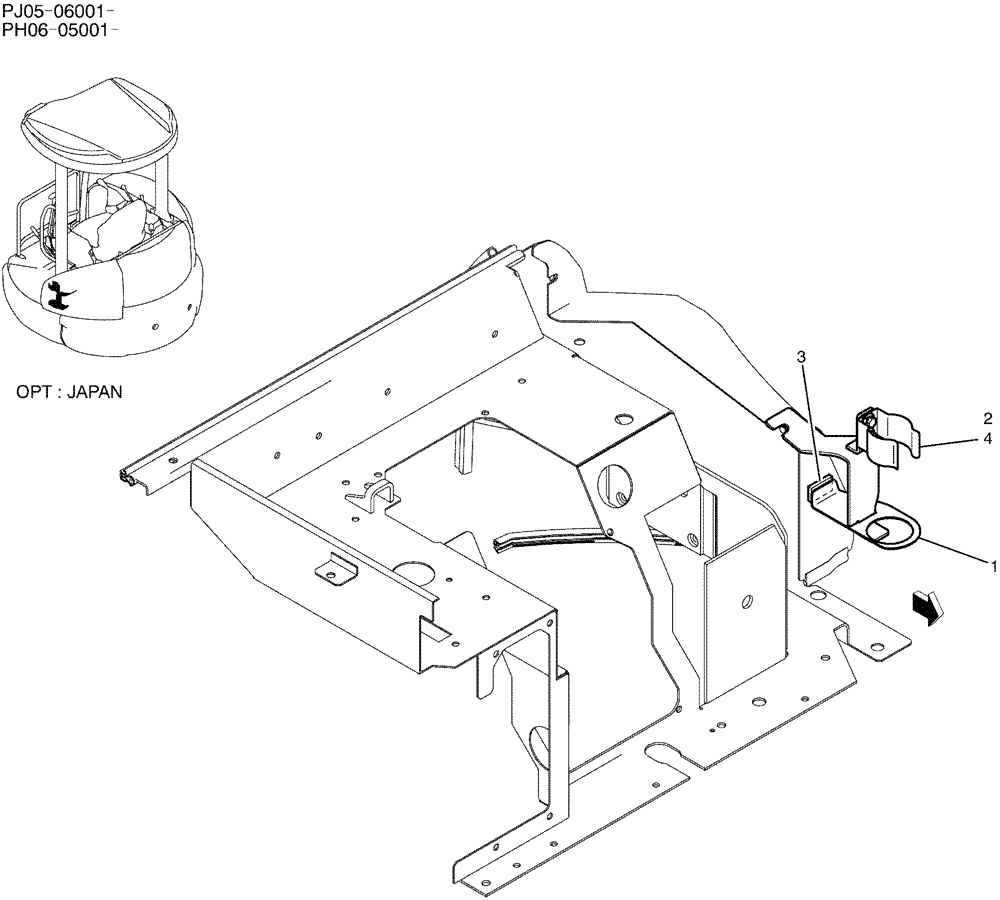 Схема запчастей Case CX50B - (01-063) - HOLDER ASSY (90) - PLATFORM, CAB, BODYWORK AND DECALS