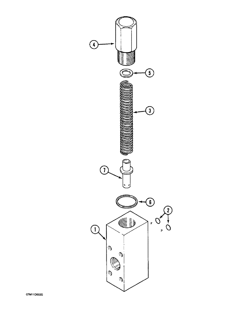 Схема запчастей Case 1088 - (8C-22) - PRESSURE REGULATING VALVE (08) - HYDRAULICS