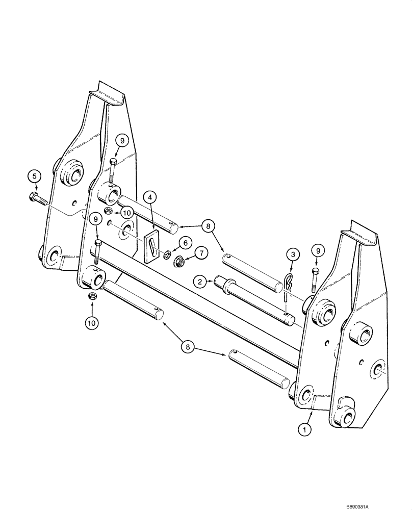 Схема запчастей Case 1840 - (09-11) - COUPLER, PINNED (09) - CHASSIS/ATTACHMENTS