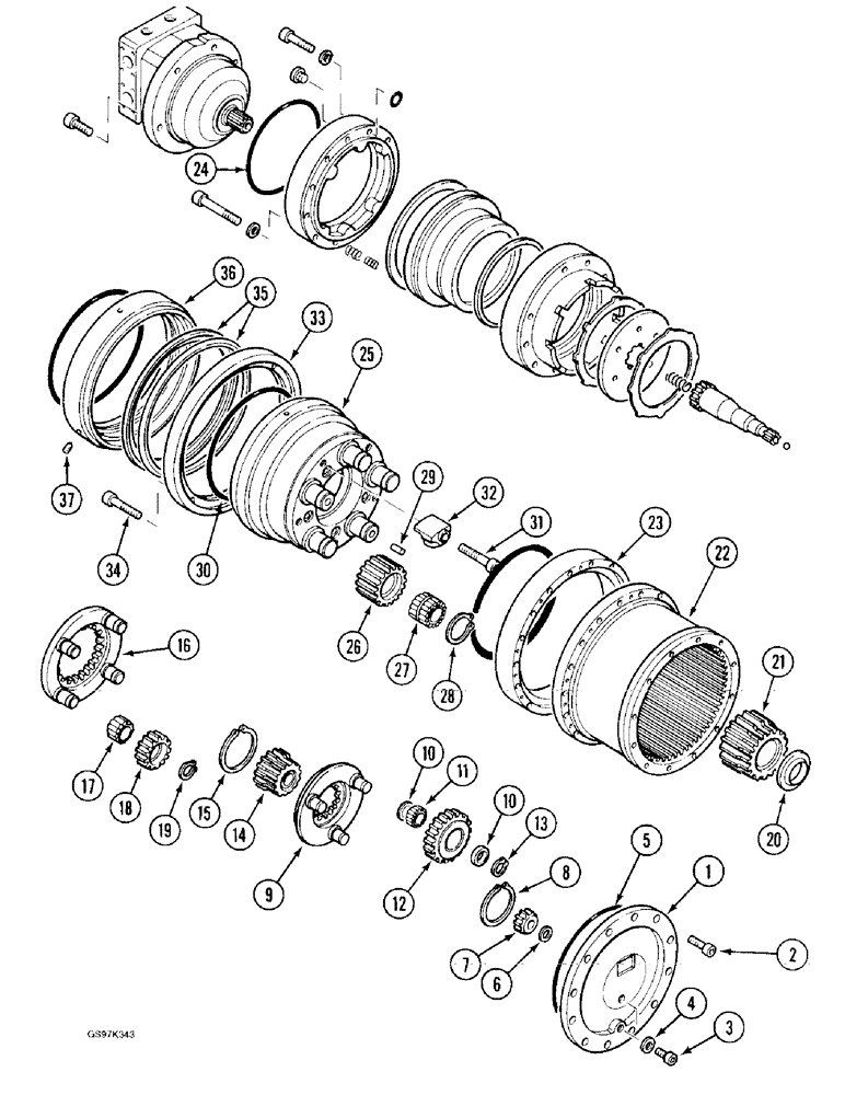 Схема запчастей Case 170C - (6-02) - FINAL DRIVE TRANSMISSION, FINAL DRIVE PRIOR TO SERIAL NUMBER 813-7-06-0011 (06) - POWER TRAIN