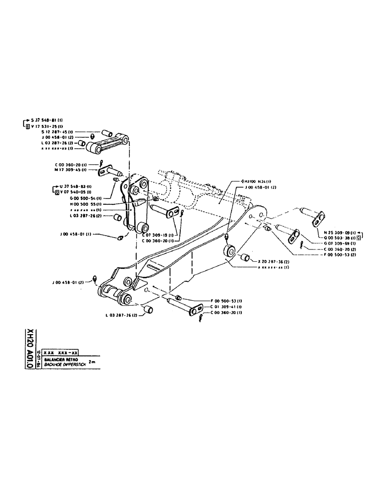 Схема запчастей Case 160CL - (299) - BACKHOE DIPPERSTICK (14) - DIPPERSTICKS