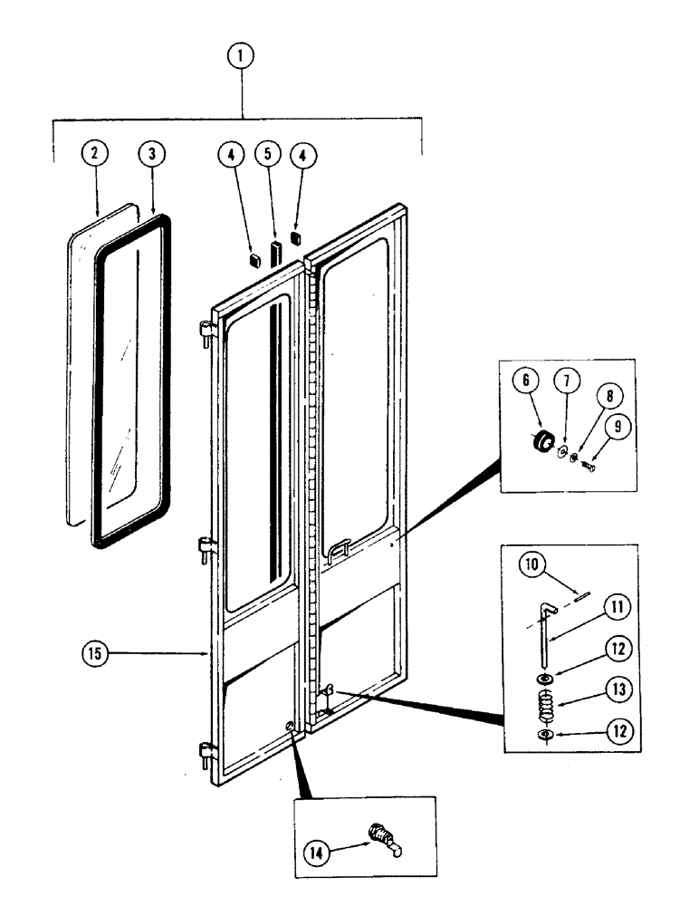 Схема запчастей Case 35 - (056) - CAB AND ATTACHING PARTS, (DOOR AND ATTACHING PARTS) (90) - PLATFORM, CAB, BODYWORK AND DECALS