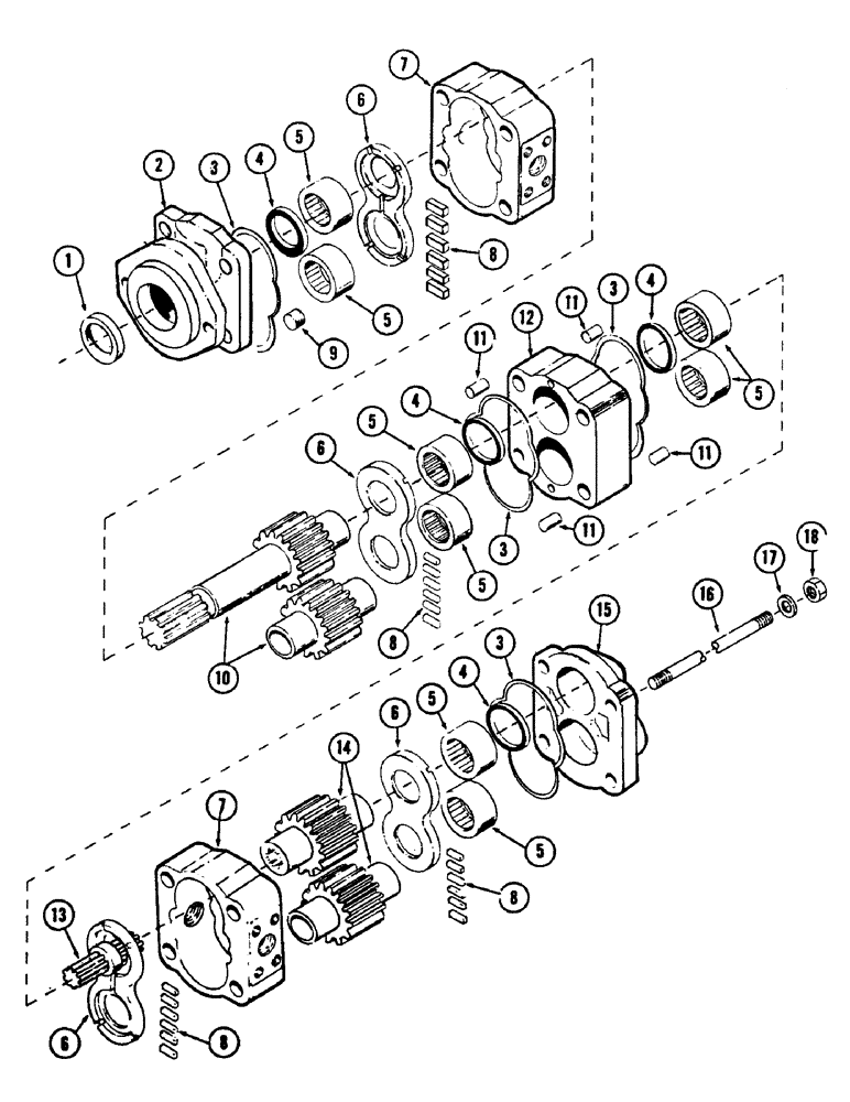 Схема запчастей Case 880B - (196) - MAIN HYDRAULIC PUMP (07) - HYDRAULIC SYSTEM