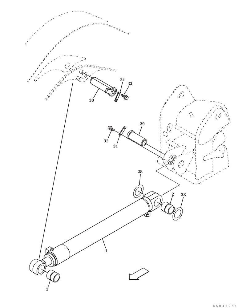 Схема запчастей Case CX80 - (09-46) - BOOM CYLINDER, MOUNTING - MODELS WITH LOAD HOLD (09) - CHASSIS/ATTACHMENTS