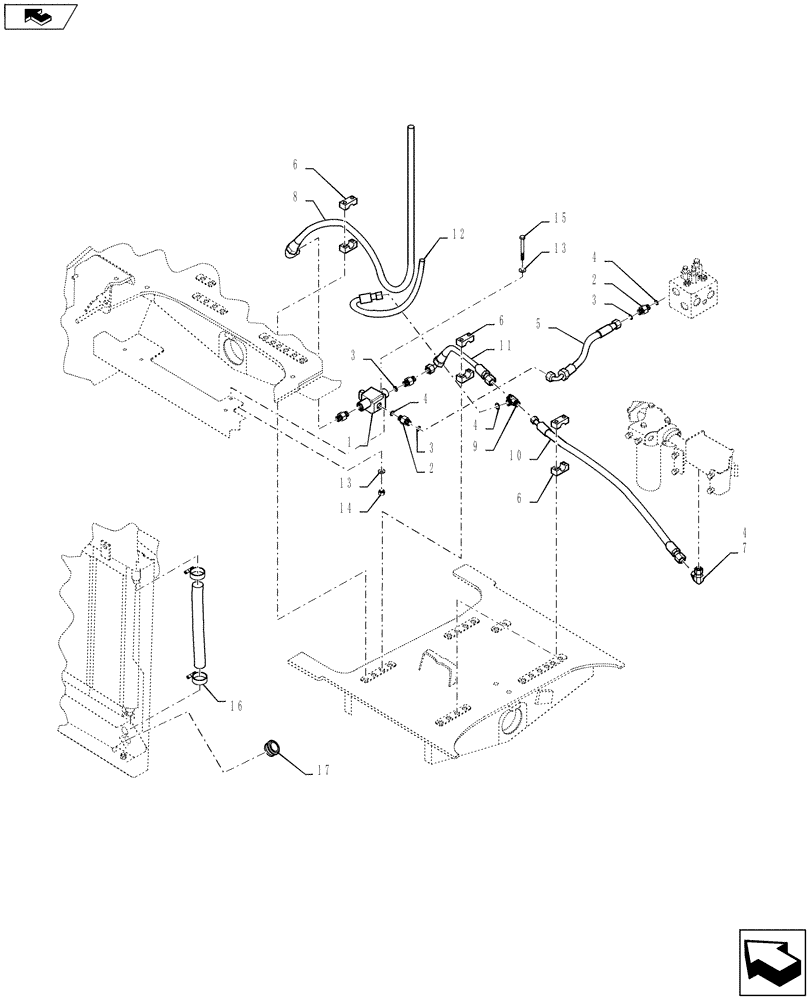 Схема запчастей Case 721F - (35.310.02) - HYDRAULICS - THERMAL BYPASS (35) - HYDRAULIC SYSTEMS