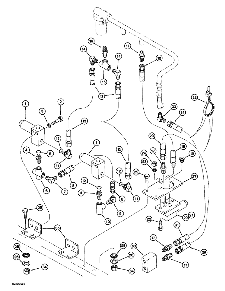 Схема запчастей Case 9010 - (8-36) - HYDRAULIC CONTROL CIRCUIT, SOLENOID HYDRAULICS (08) - HYDRAULICS