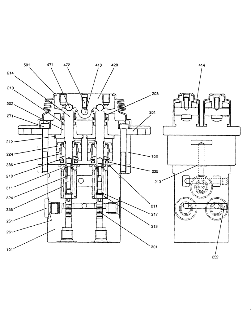 Схема запчастей Case CX27B - (HC825-01[1]) - PILOT VALVE - COMPONENTS (PROPELLING) (35) - HYDRAULIC SYSTEMS